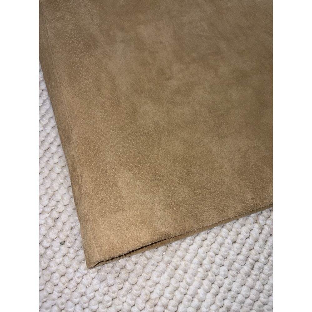 Newport News Suede Leather Pencil Skirt Womens 12 Tan Camel Lined Back Zip - Picture 3 of 9
